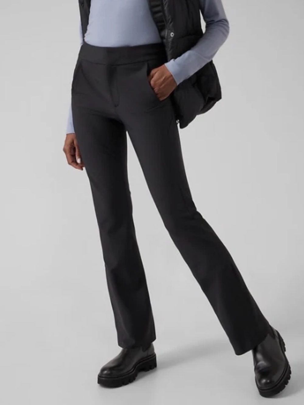 Athleta Stellar Flare Trouser Tight Legging Fitted Work Flare Pants Ankle Zipper